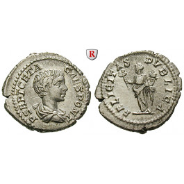 Römische Kaiserzeit, Geta, Caesar, Denar 200-202, vz