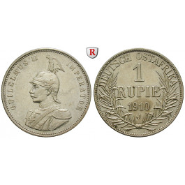 Nebengebiete, Deutsch-Ostafrika, 1 Rupie 1910, J, ss+, J. 722