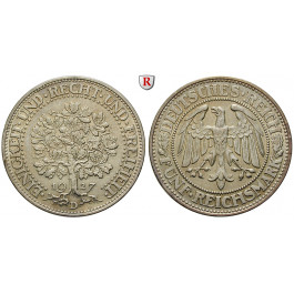 Weimarer Republik, 5 Reichsmark 1927, Eichbaum, D, vz, J. 331