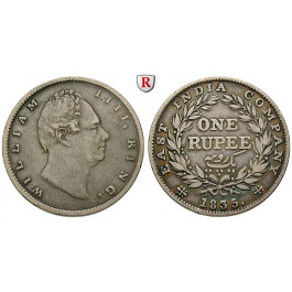 Indien, Britisch-Indien, William IV., Rupee 1835, ss