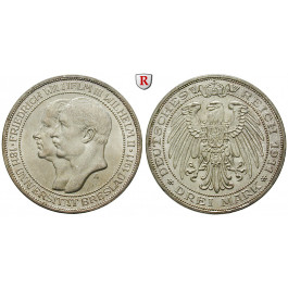 Deutsches Kaiserreich, Preussen, Wilhelm II., 3 Mark 1911, Universität Breslau, A, vz/vz-st, J. 108