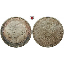 Deutsches Kaiserreich, Anhalt, Friedrich II., 3 Mark 1914, Silberhochzeit, A, vz/vz-st, J. 24