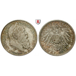 Deutsches Kaiserreich, Bayern, Luitpold, Prinzregent, 2 Mark 1911, 90. Geburtstag, D, vz-st, J. 48