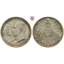 Deutsches Kaiserreich, Mecklenburg-Schwerin, Friedrich Franz IV., 2 Mark 1904, Hochzeit, A, vz-st, J. 86