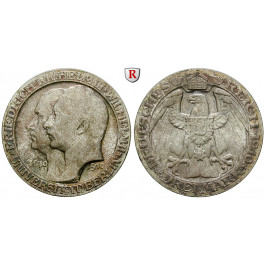 Deutsches Kaiserreich, Preussen, Wilhelm II., 3 Mark 1910, Universität Berlin, A, f.st, J. 107