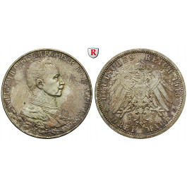 Deutsches Kaiserreich, Preussen, Wilhelm II., 3 Mark 1913, Regierungsjubiläum, A, vz-st, J. 112