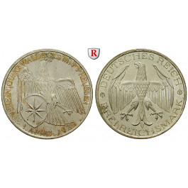 Weimarer Republik, 3 Reichsmark 1929, Waldeck, A, vz-st, J. 337