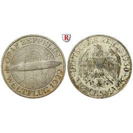Weimarer Republik, 3 Reichsmark 1930, Zeppelin, A, PP, J. 342