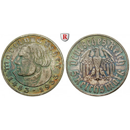Drittes Reich, 5 Reichsmark 1933, Luther, A, vz+, J. 353