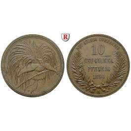 Nebengebiete, Deutsch-Neuguinea, 10 Neu-Guinea Pfennig 1894, Paradiesvogel, A, vz, J. 703