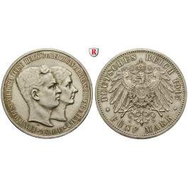 Deutsches Kaiserreich, Braunschweig, Ernst August, 5 Mark 1915, Mit Lüneburg, A, ss-vz, J. 58