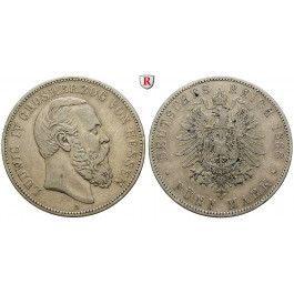 Deutsches Kaiserreich, Hessen, Ludwig IV., 5 Mark 1888, A, ss, J. 69
