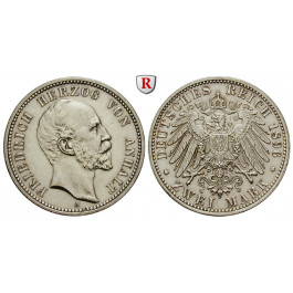 Deutsches Kaiserreich, Anhalt, Friedrich I., 2 Mark 1896, A, f.vz, J. 20