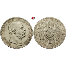Deutsches Kaiserreich, Sachsen-Altenburg, Ernst, 5 Mark 1901, A, f.vz/vz-st, J. 143