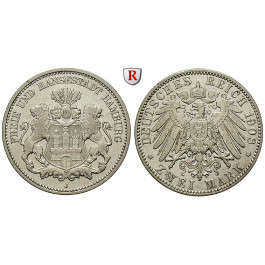 Deutsches Kaiserreich, Hamburg, 2 Mark 1908, J, ss-vz, J. 63