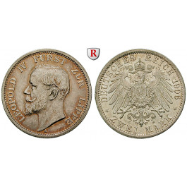 Deutsches Kaiserreich, Lippe, Leopold IV., 2 Mark 1906, A, vz/f.st, J. 78