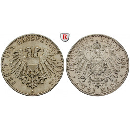 Deutsches Kaiserreich, Lübeck, 2 Mark 1901, A, ss-vz, J. 80