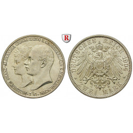 Deutsches Kaiserreich, Mecklenburg-Schwerin, Friedrich Franz IV., 2 Mark 1904, Hochzeit, A, vz/vz-st, J. 86