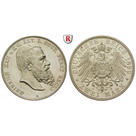 Deutsches Kaiserreich, Reuss-Greiz, Heinrich XXII., 2 Mark 1899, A, f.vz/vz, J. 118