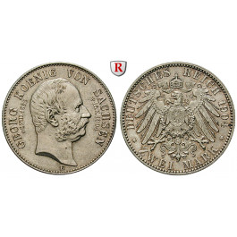 Deutsches Kaiserreich, Sachsen, Georg, 2 Mark 1904, Auf den Tod, E, vz-st, J. 132