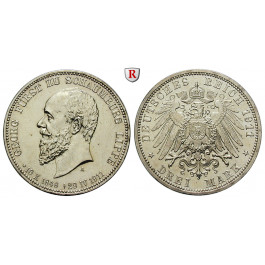 Deutsches Kaiserreich, Schaumburg-Lippe, Georg, 3 Mark 1911, Auf den Tod, A, ss-vz/vz-st, J. 166