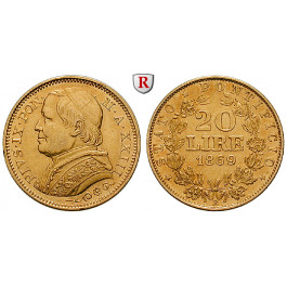 Vatikan, Pius IX., 20 Lire 1869, 5,81 g fein, vz