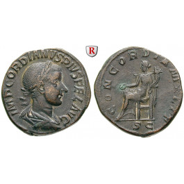 Römische Kaiserzeit, Gordianus III., Sesterz 240-241, ss+