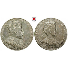 Grossbritannien, Edward VII., Silbermedaille 1902, vz