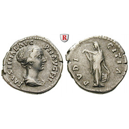 Römische Kaiserzeit, Faustina II., Frau des Marcus Aurelius, Denar 147-176, ss-vz/ss