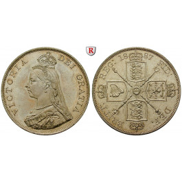 Grossbritannien, Victoria, Double-Florin 1887, f.vz/vz+