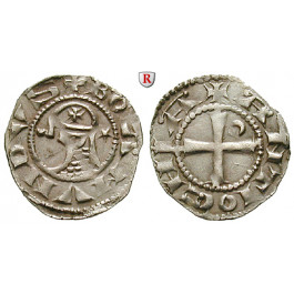 Kreuzfahrerstaaten, Antiochia - Fürstentum, Bohemund III., Denar 1163-1201, ss