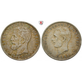 Rumänien, Carol I., 5 Lei 1906, 22,46 g fein, ss+