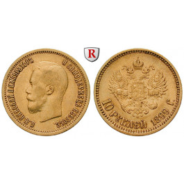 Russland, Nikolaus II., 10 Rubel 1899, 7,74 g fein, ss-vz