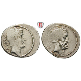 Römische Republik, M. Junius Brutus, Denar 54 v.Chr., ss