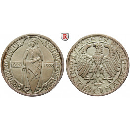Weimarer Republik, 3 Reichsmark 1928, Naumburg, A, vz+, J. 333