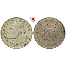 Drittes Reich, 2 Reichsmark 1933, Luther, A, vz+, J. 352