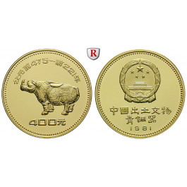 China, Volksrepublik, 400 Yuan 1981, 15,53 g fein, PP