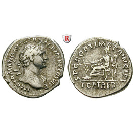Römische Kaiserzeit, Traianus, Denar 113-114, ss+