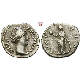 Römische Kaiserzeit, Faustina I., Frau des Antoninus Pius, Denar nach 141, ss+