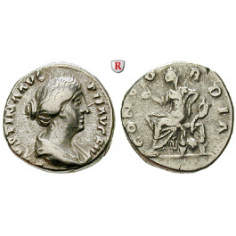 Römische Kaiserzeit, Faustina II., Frau des Marcus Aurelius, Denar 145-161, ss