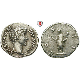 Römische Kaiserzeit, Marcus Aurelius, Caesar, Denar 145-147, ss+