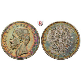 Deutsches Kaiserreich, Reuss-Schleiz, Heinrich XIV., 2 Mark 1884, A, ss+, J. 120