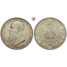 Deutsches Kaiserreich, Sachsen-Meiningen, Georg II., 3 Mark 1915, Auf den Tod, D, f.vz/vz+, J. 155