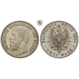 Deutsches Kaiserreich, Baden, Friedrich I., 2 Mark 1883, G, ss, J. 26