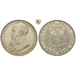 Deutsches Kaiserreich, Sachsen-Meiningen, Georg II., 2 Mark 1915, Auf den Tod, D, vz+/st, J. 154