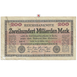 Inflation 1919-1924, 200 Md Mark 15.10.1923, III-, Rb. 118e