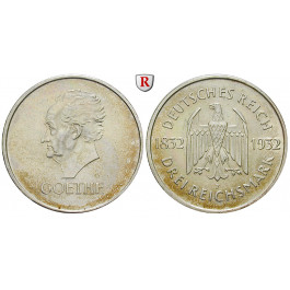 Weimarer Republik, 3 Reichsmark 1932, Goethe, F, vz/vz-st, J. 350