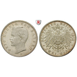 Deutsches Kaiserreich, Bayern, Otto, 2 Mark 1912, D, vz aus PP, J. 45