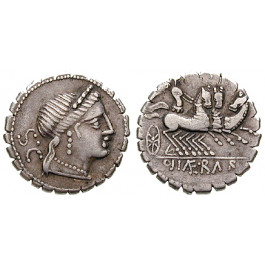Römische Republik, C.Naevius Balbus, Denar, serratus, ss
