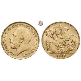 Grossbritannien, George V., Half-Sovereign 1912, 3,66 g fein, ss-vz